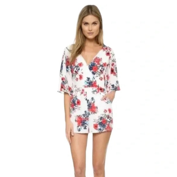 cupcakes and cashmere Floral “Kirei” Romper - Picture 1 of 6
